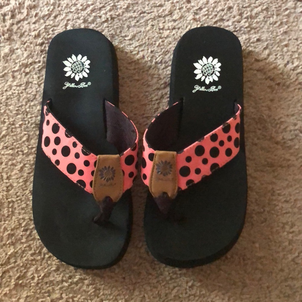 Yellow Box flip flops